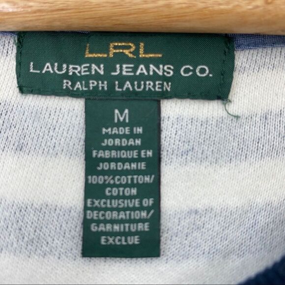 Ralph Lauren navy and white stripe 3/4 sleeve sweatshirt size medium - Picture 5 of 5